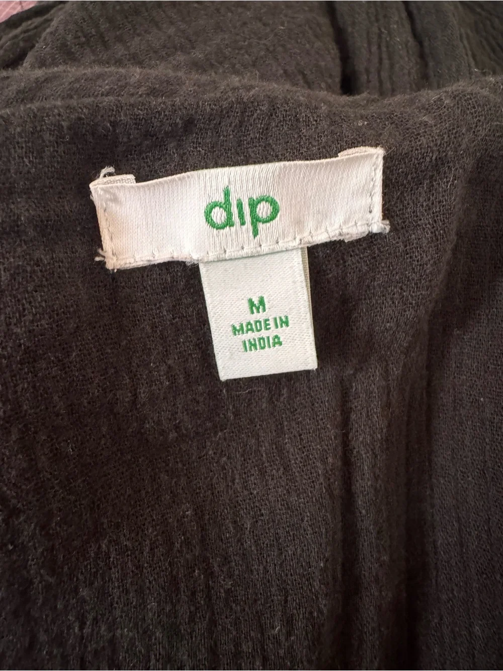 Oversized Black Cotton Gauze Button-Up Shirt – Medium